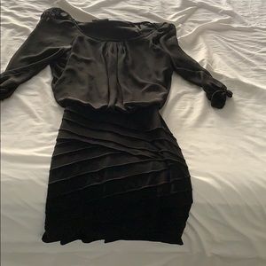 Black flowy and pencil dress